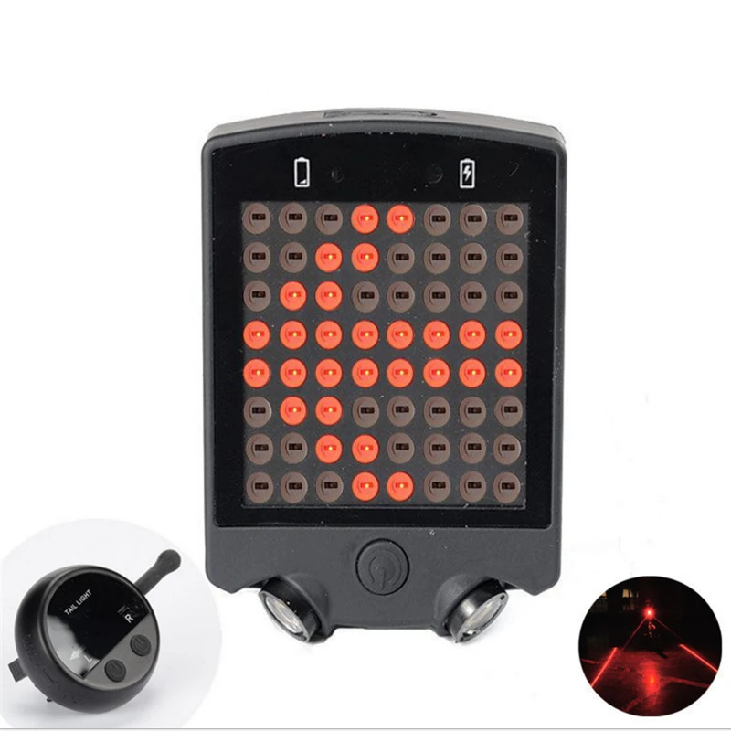 Tips Laser/Steering,Brake Warning Bicycle Light Rechargeable Cycling Taillight Lamp Waterproof Wireless Remote Control Bike Lamp Tips Laser/Steering,Brake Warning Bicycle Light Rechargeable Cycling Taillight Lamp Waterproof Wireless Remote Control Bike Lamp
