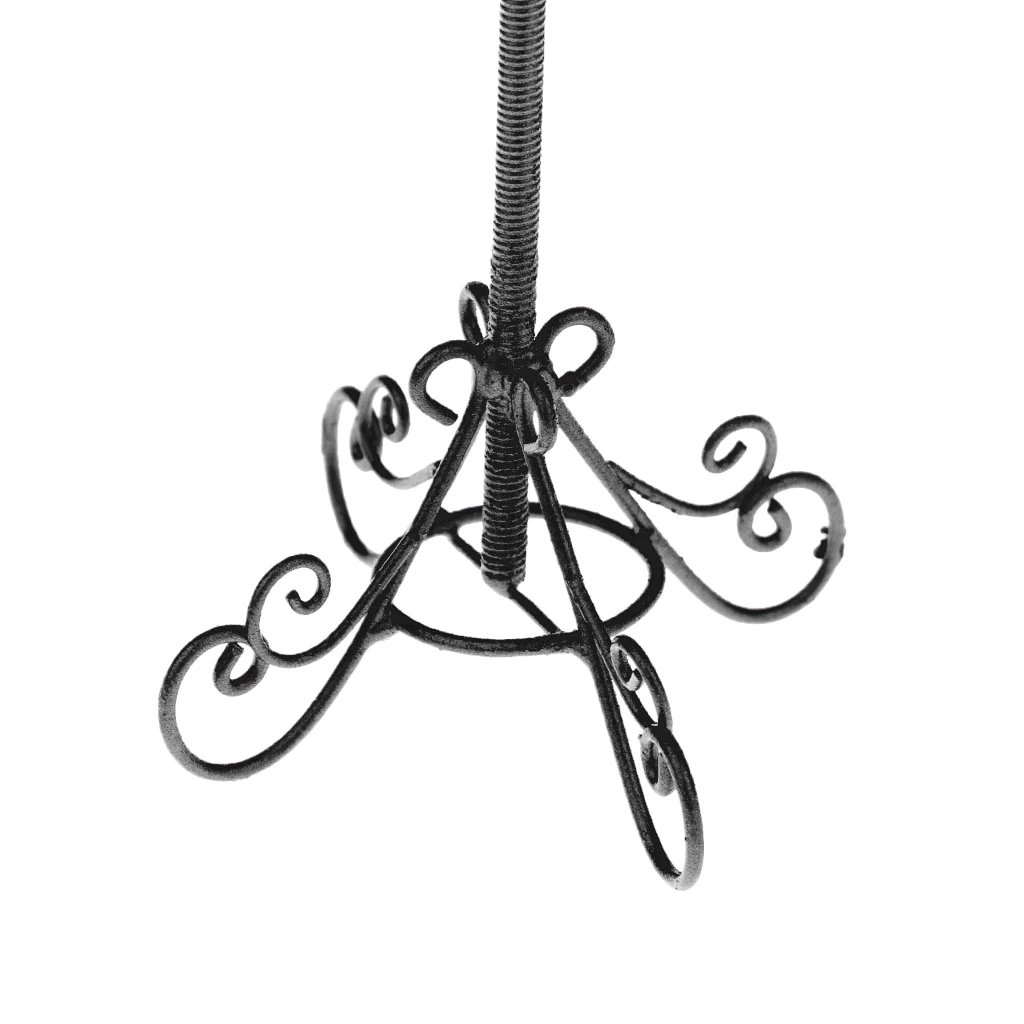  1:12 Scale Vintage Metal Bird Cage with Holder Stand Dollhouse Miniature for 12th Dolls House Decoration Accessories