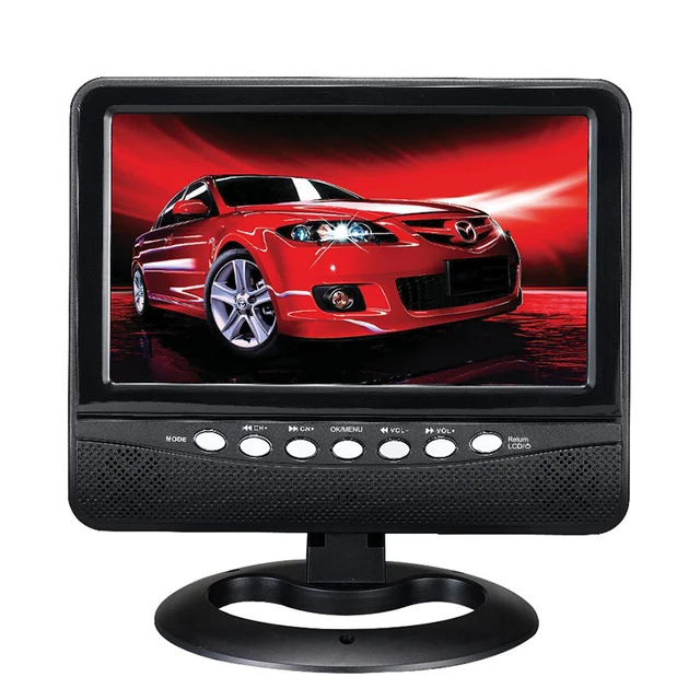 Mini 9inch Portable Color TV Rechargeable Car TV DC12V Battery Powered