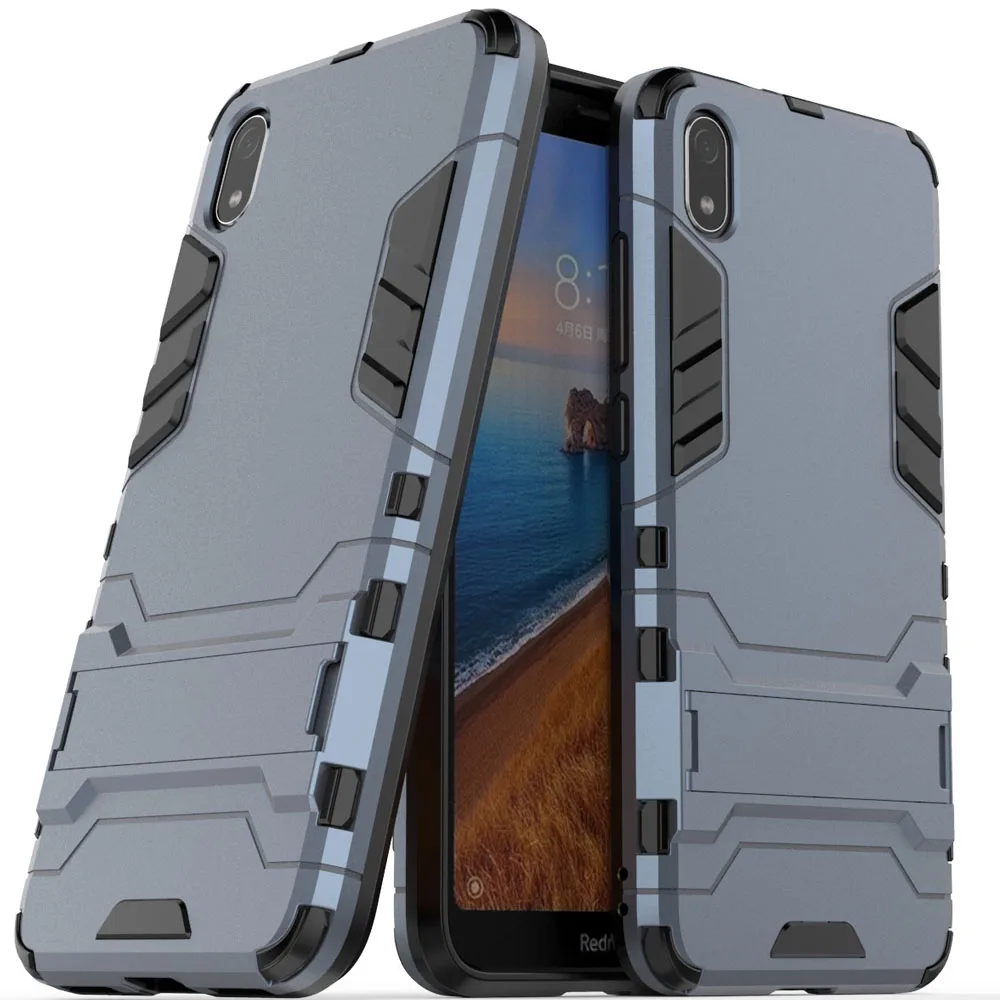 Чехол для Xiaomi Redmi 7A резиновый корпус Робот Бронированный Жесткий ПК задняя крышка