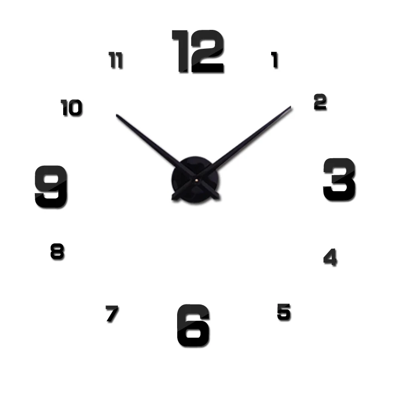 

2019 new home real 3d mirror wall clock sticker clocks watches living room quartz needle acrylic wall stickers diy watch