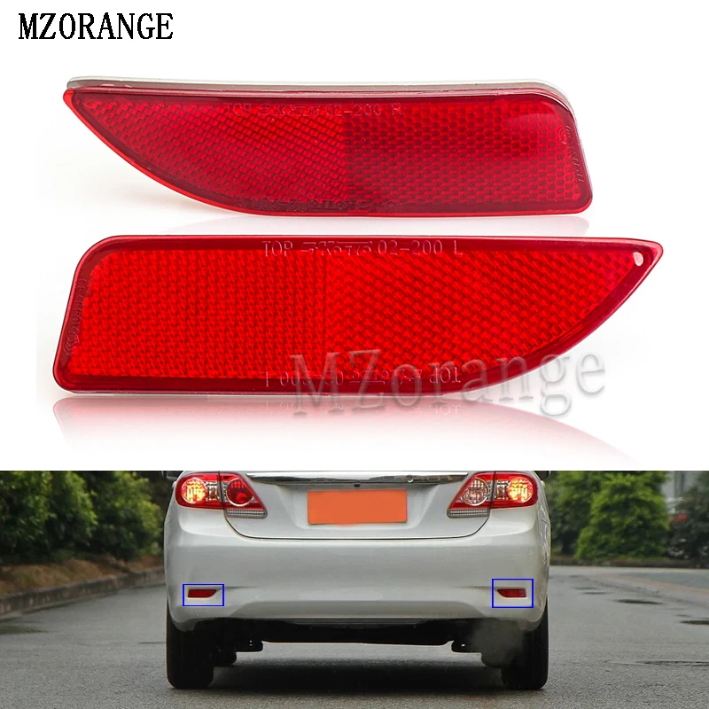 

MZORANGE For Toyota Corolla 2010-2013 Car Rear Bumper Reflector Warning Brake Lights Red Lens 8191002130 TO1185102 Without Bulb