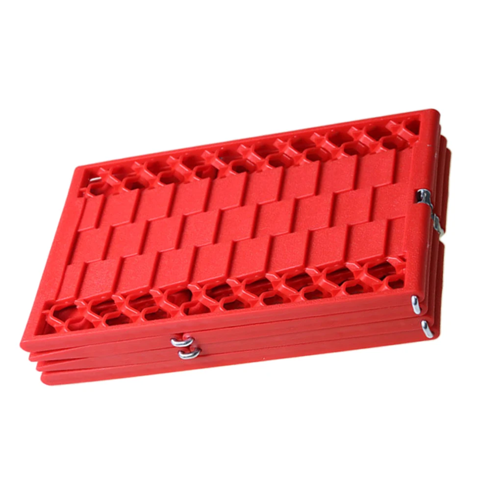 2pcs Universal Foldable Snow Mud Ice Sand Non-slip Board Anti-skid Base Plate Car Emergency Self Rescue Recovery Road 