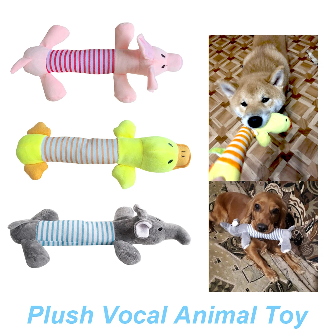 

Animal Elephant Duck Pig Plush Toys chew toy dog cat vocalization in cloth dolls toys pet dog accessories products dog toys