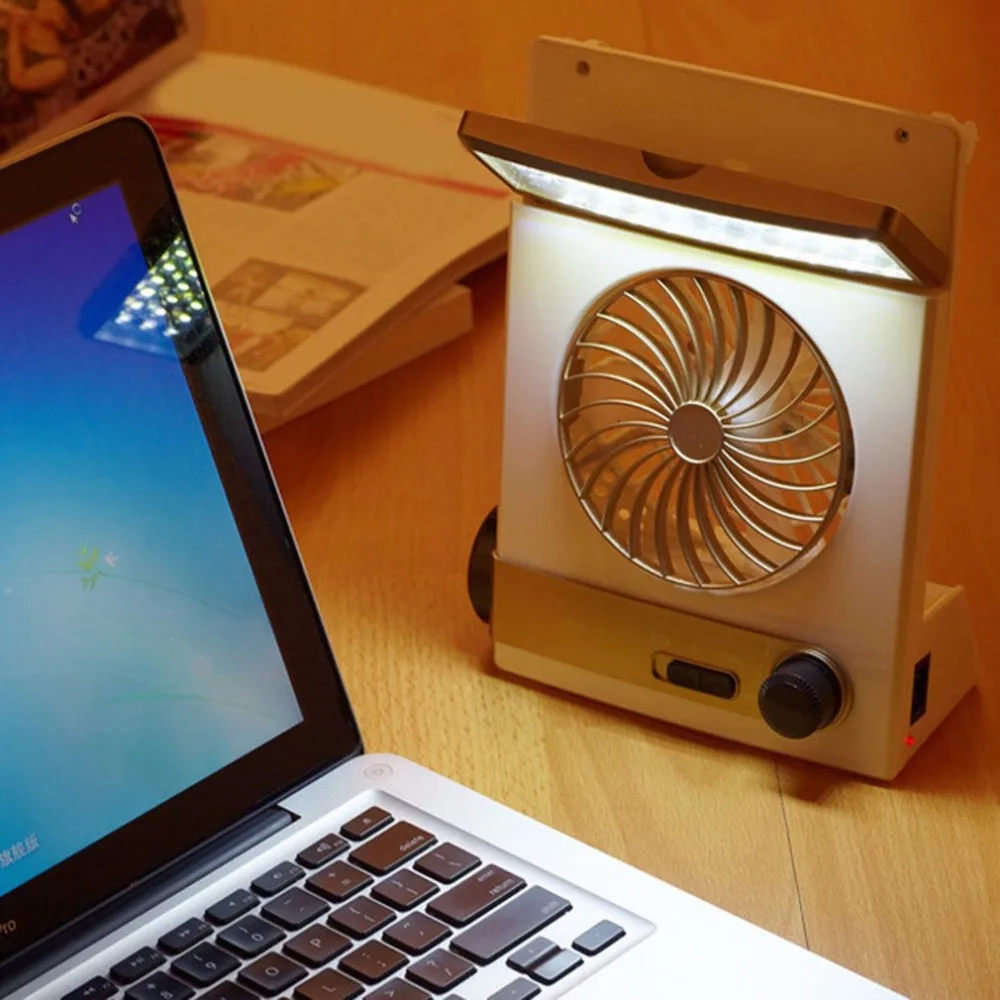 

Mini Multifunctional Solar Power Cooling Fan Rechargeable Solar Power Fan LED Light Tent Lantern Lamp Cool Mini Fan For Camping