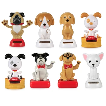 

Car Ornament ABS Solar Powered Shaking Swing Head Dog Automobile Decoration Dashboard Toys Auto Decorative Dog Doll Decor Gift