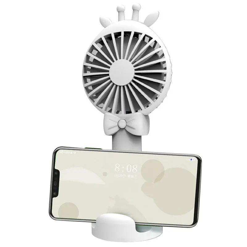 white fan Вентилятор с usb зарядкой Лето 2 в 1 мини-вентилятор формы Ручной Настольный держатель для телефона вентилятор трехскоростной ветер вентилятор с регулируемой скоростью - Цвет: white fan