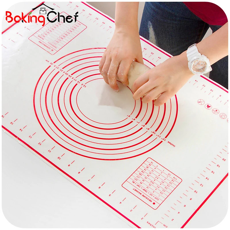 BAKINGCHEF Silicone Baking Mat Pizza Dough Maker Pastry Kitchen Gadgets Cooking Tools Utensils Bakeware Accessories Supplies Lot