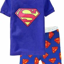 Г. новые детские пижамы хлопковая одежда для сна для мальчиков летняя Домашняя одежда с короткими рукавами и рисунком для мальчиков и девочек детская одежда для сна