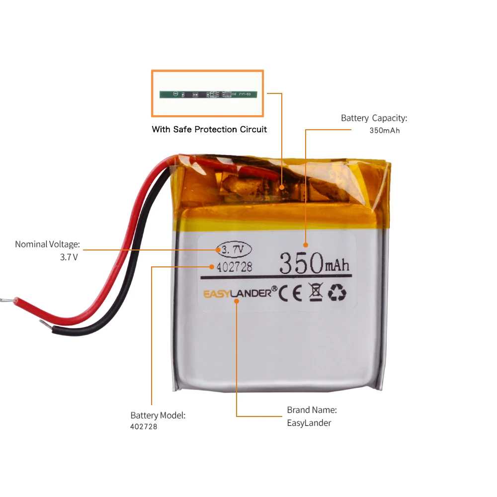 402728 3 7 V 350MAH 432628 полимерные перезаряжаемые батареи джаб Bluetooth гарнитура