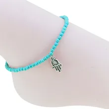 Beauty Silver Color Bergamot Ankle Bracelet For Women Fashion Trendy imitation Artificial Stone Anklets Feet Chain Jewelry