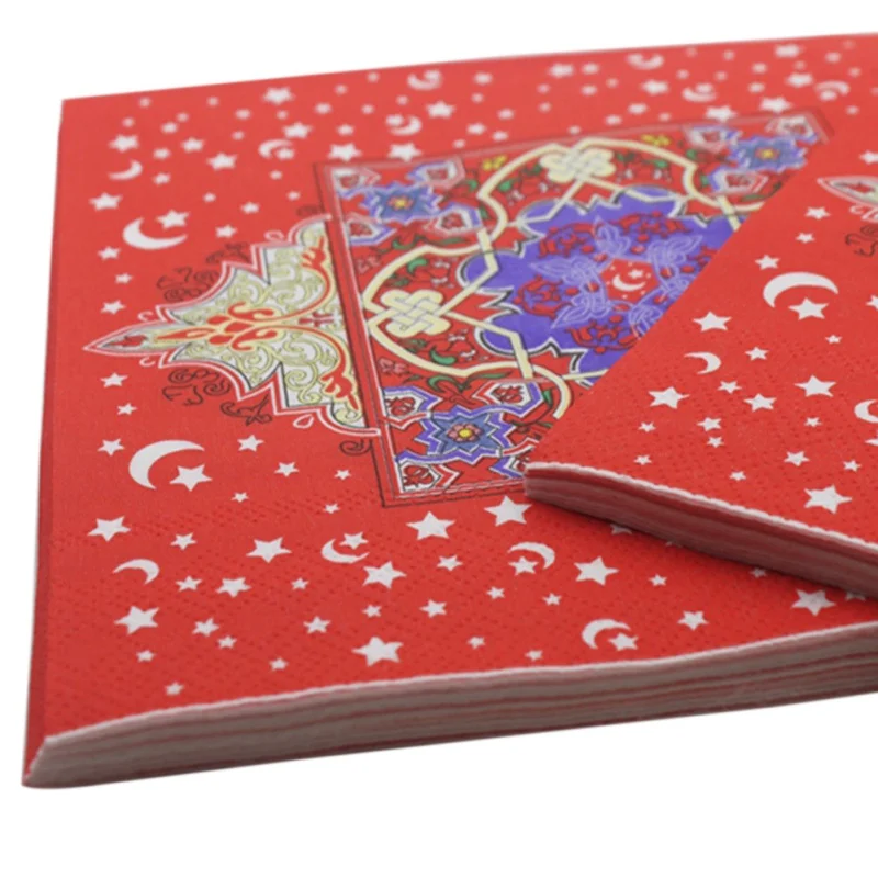 Ramadan Eid Mubarak Decoration Printing Paper Napkin Table Towels Festival Color Printed Tissue | Дом и сад
