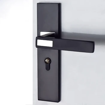 

2019 European Style White Bedroom Living Room Door Handle Lock Modern Minimalist Solid Wood Door Locks Silent Indoor Lock