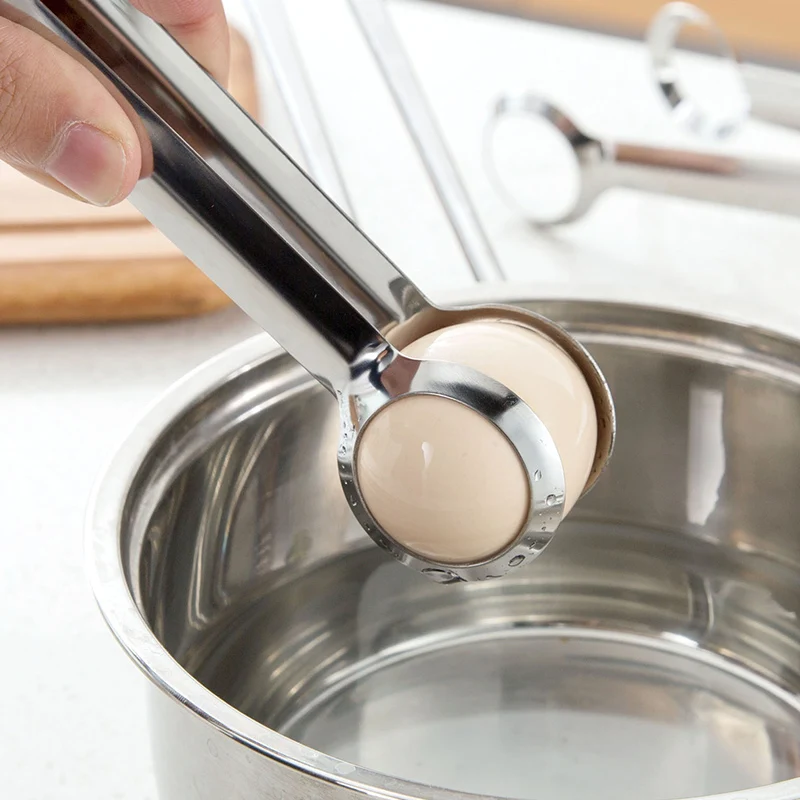Stainless Steel Boiled Egg Tongs Clamp Kitchen Food Salad Tongs Clip Serving Tongs Creative Egg Tools Cooking Utensils (7)