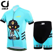 CHEJI Short Sleeve Children Bike Jersey Sets Summer Kids Cycling Clothing Breathable Pro Bicycle Clothes Boys Cycling Sets