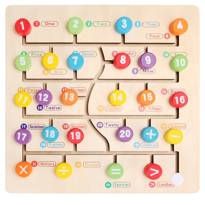 Детские игрушки Монтессори Деревянные игрушки Лабиринт слайд головоломка доска Алфавит цифровой соответствия Ранние развивающие игрушки для детей