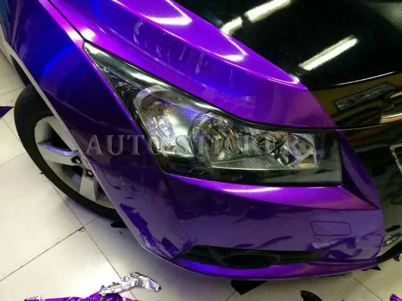 Premium Glossy Metallic Purple Vinyl wrap Car Wrap Styling With Air Bubble Gloss Pearl metallic Vinyl Sticker with air bubbles 2