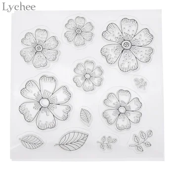 

Lychee Life Rubber Clear Stamps Flower Dots Mermaid Skull Transparent Clear Stamp DIY Scrapbooking Decoration Supplies