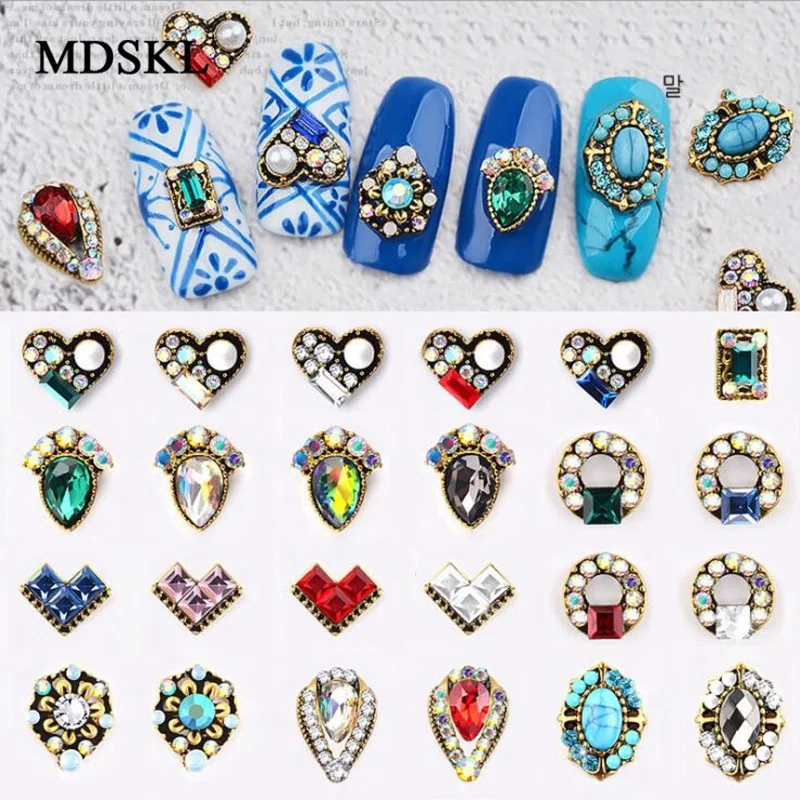 

5pcs Colorful AB Rhinestones For Nails Crystal Retro Jewelry Diamonds Japan Charm Ornaments DIY 3D Glitter Nail Art Decorations