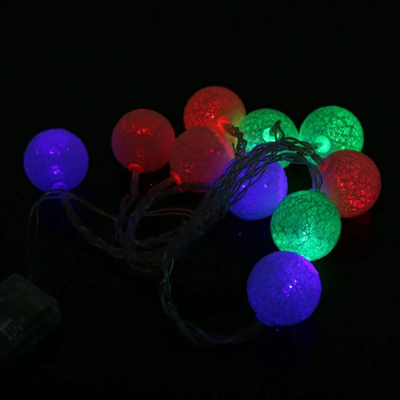 1,3 M10LED светильник на батарейках с хлопковым шаром для праздника, свадьбы, рождественской вечеринки