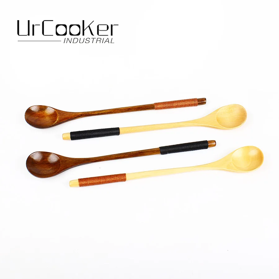 1 Pcs Wood Long Handle Wooden Spoons, Drink Stirrers Mixing Spoonin