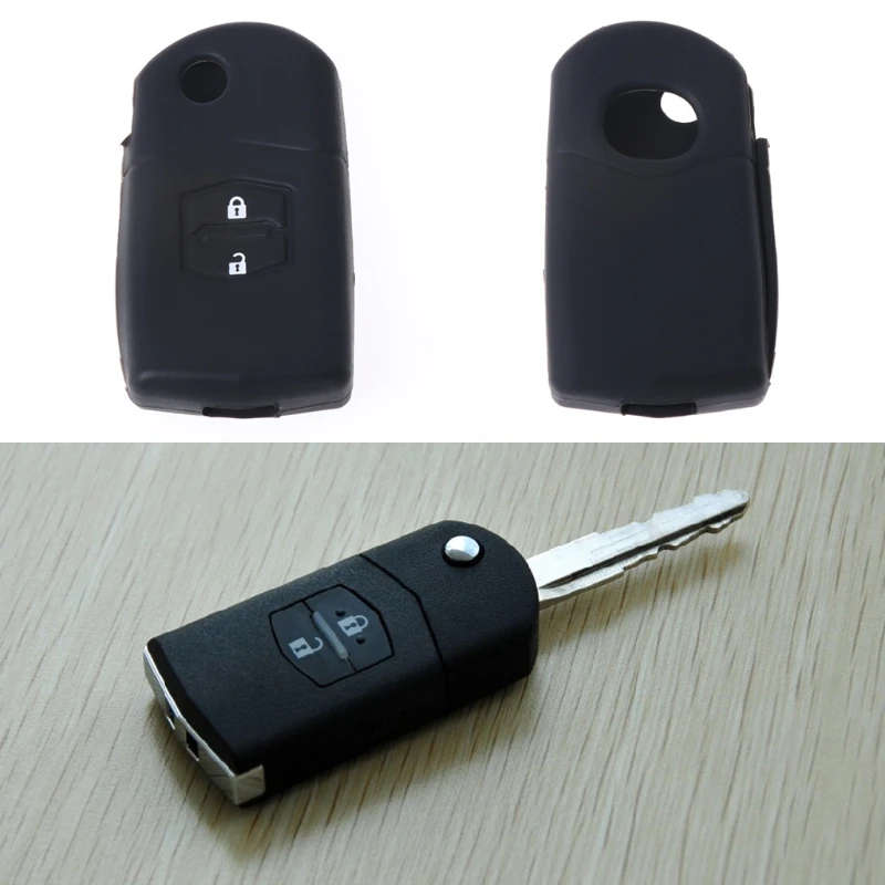 

Silicone Key Case Cover For Mazda 3 2 6 2003 2004 2005 2006 2007 2008 2009 2010 2011 2012 2013 Car Key Holder 2 Button