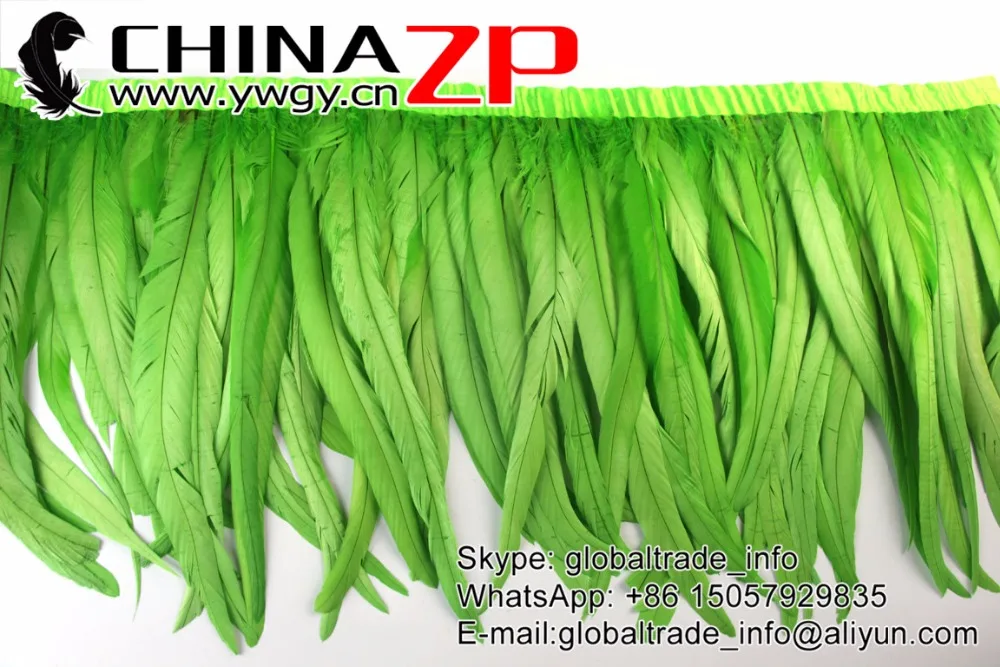 7 lime green Rooster Tail Feather Fringe Trim Wholesale (4)