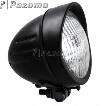 

PAZOMA High Quality Motorcycle 4.5' Black Headlight Headlamp For Cruiser Chopper Cafe Racer Bobber Custom