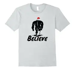 Рождество считаем Рубашка Смешные Bigfoot Рождество футболка Для мужчин бренд одежда Одежда высшего качества Модные Для мужчин S Футболка 100%
