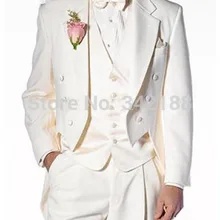 Верхний / обычный заказ слоновая кость фрак жених смокинг / нотч шафером жениха мужчины свадьба костюмы / жених suitswedd