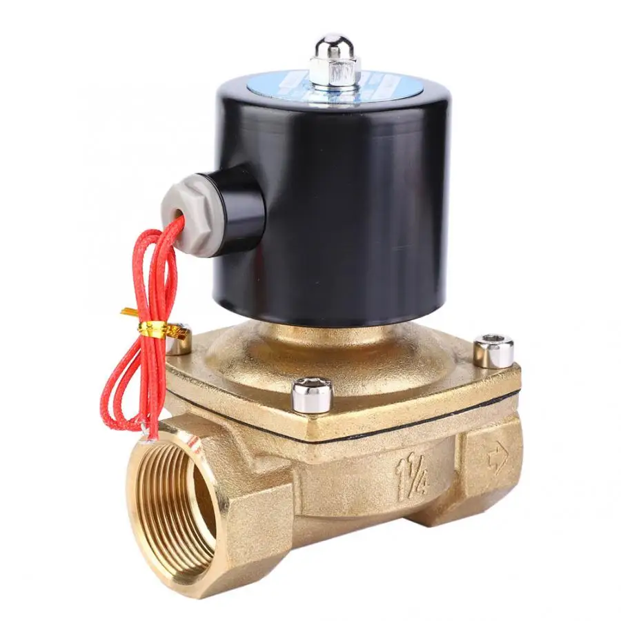 Латунный двусторонний прямой тип NC Соленоидный клапан для воздуха, воды, нефти, газа