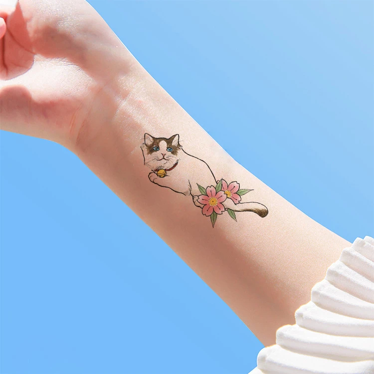 Chat Chien Renard Lapin Autocollant De Tatouage Etanche Tatouage Animal Mignon Aliexpress