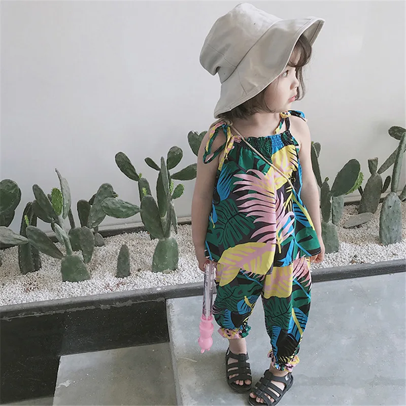 Новая детская одежда, комплект летней одежды для девочек 2-8 лет, комплекты детской одежды, топы+ штаны, детский спортивный костюм из 2 предметов, одежда для девочек - Цвет: Зеленый