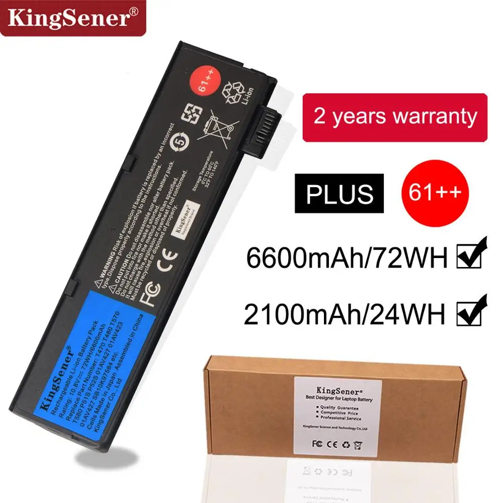 Аккумулятор KingSener для ноутбука Lenovo 10 8 В 6600 мАч ThinkPad T470 T480 T570 T580 P51S P52S 01AV427 01AV423 SB10K97580