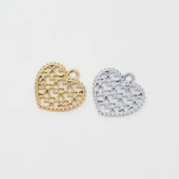 

40 PCS high Quality Love heart Enamel Alloy jewelry Headdress pendants for bracelet necklace DIY jewelry making js1012