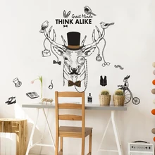 NEW Large 3d Cosmic Deer Animal Wall Sticker Star Home Decoration for Kids Room Floor Living Room Wall Decals Home Decor 2 deer 3d wall sticker