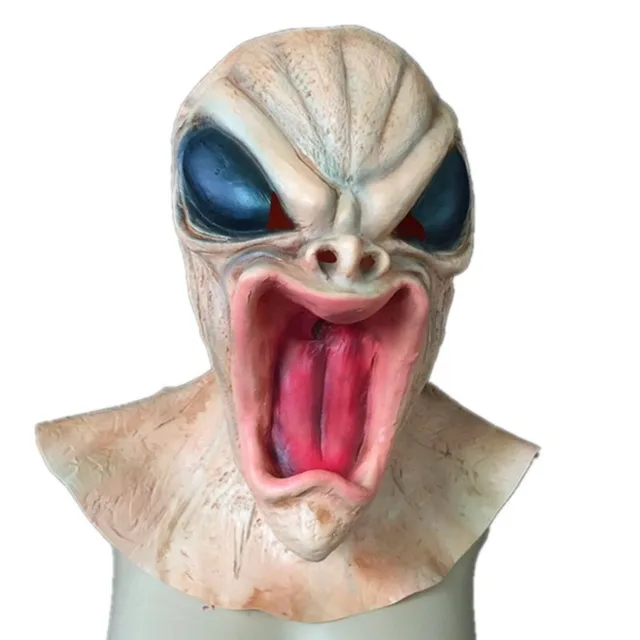US $27.99  Halloween Halloween Horror Angry Big Mouth Alien Mask Adult Latex Masks Cosplay Latex Party Show Pr