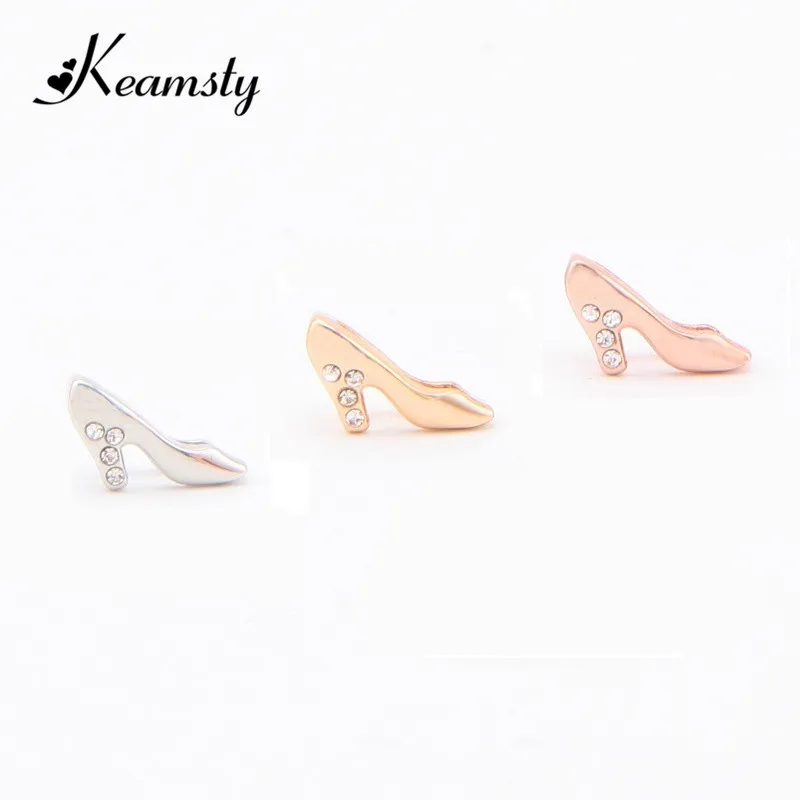 Keamsty Hot High Heels Shoes with Crystal Keeper Charms fit Mesh Leather Wrappable Bracelets DIY Bracelet Keys 3pcs/lot | Украшения и