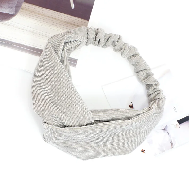 

Autumn and winter new suede hair band Korean version of the retro solid color cross elastic Headband hair accessories