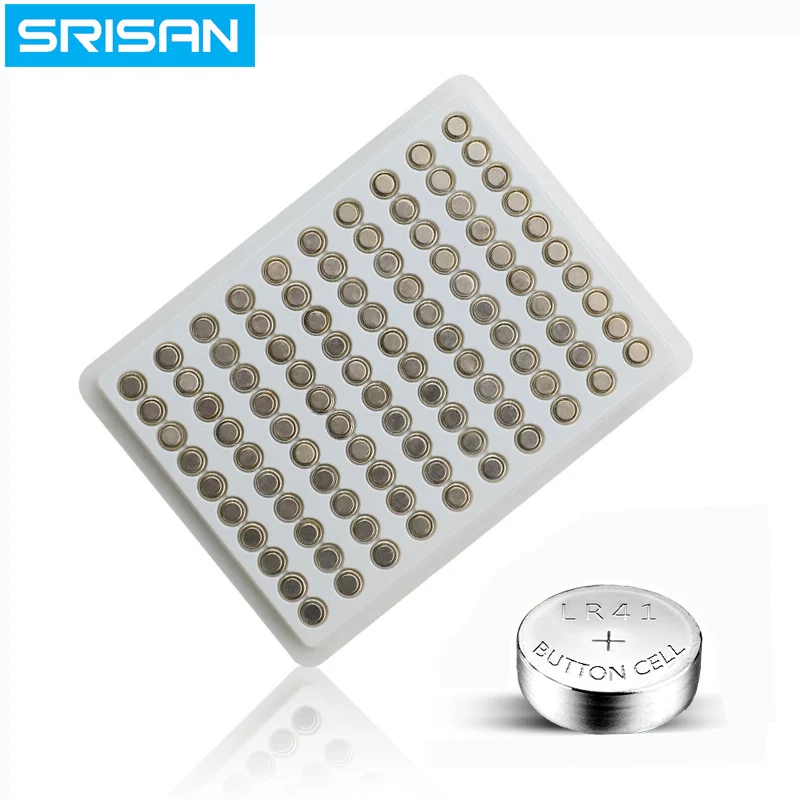 

SRISAN 100PCS/Lot LR41 AG3 SR41W 392 192 GP192A LR736 Button Watch Battery Cell Cion Batteries for flashlights,toys,watches