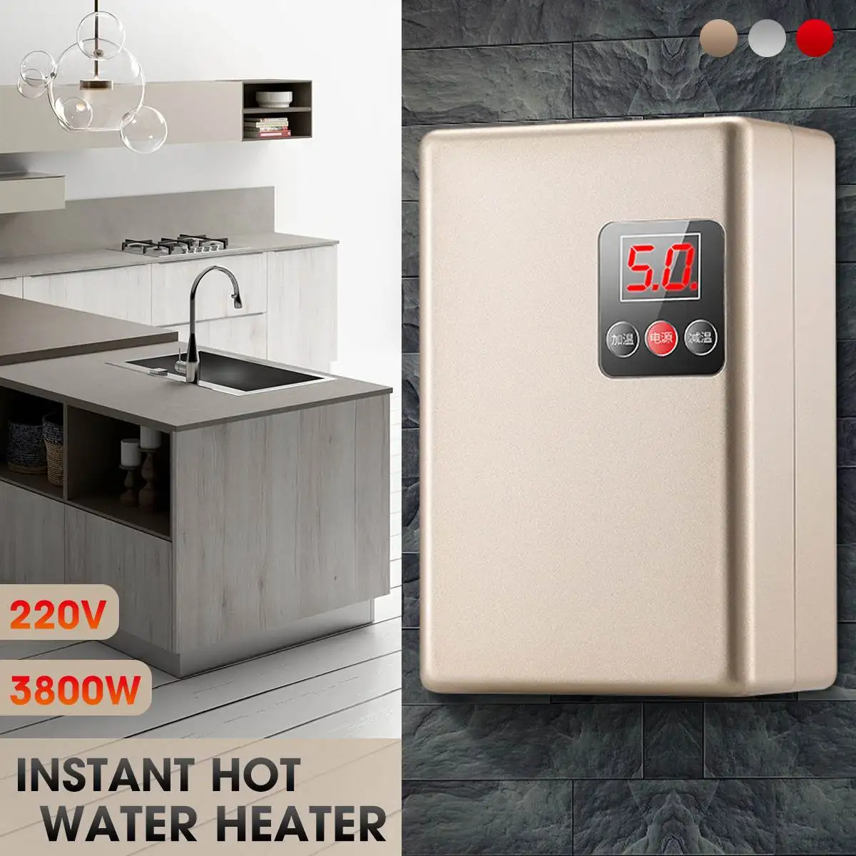220V 3800W Душ мгновенный Водонагреватель проточный водонагреватель Электрический