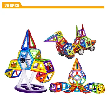 

Magnetic Building Blocks Toys Construction Model DIY 3D Magnetic Designer Educational Brick For Kids New Year Gift