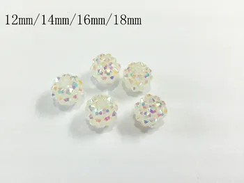 

(Choose Size First) 12mm/14mm/16mm/18mm Clear AB Rhinestone On Clear Beads