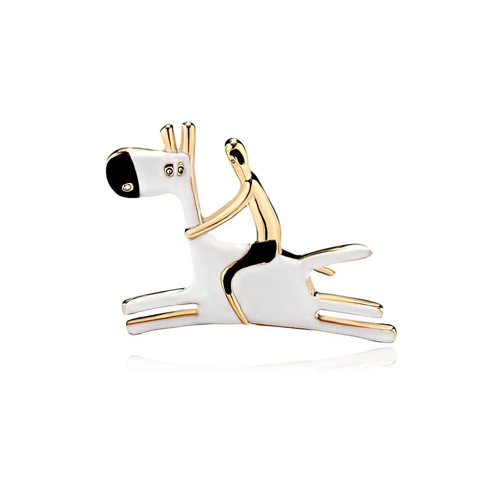 New Animal Brooch Fashion European And American Personality Pony Alloy Drop Oil Brooches Jewelry Crystal Accessory | Украшения и