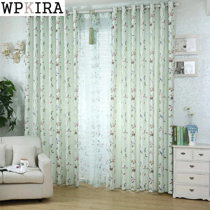 Image New arrival birds rustic modern window sheer curtain kitchen living room bedroom finished blinds tulle windows fabric wp397#30