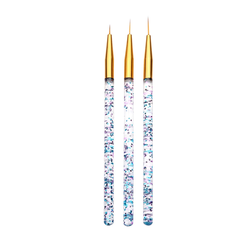 3 шт. акриловая ручка для ногтей Набор для рисования короткие штрихи детали смешивание удлиненных линий полосы Профессиональный