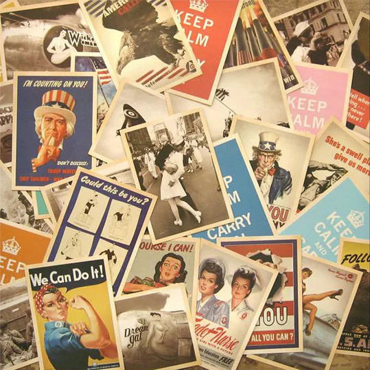 

32 Pcs/lot Classical Famous Posters Vintage Style Memory Postcard Set Letter Envelope Greeting Cards Gift New Years Postcards