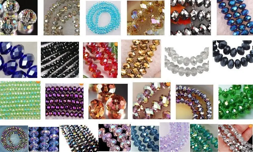 

Wholesale 27 colors 4x6mm Crystal Faceted Roundel Loose Beads Gems 5040 990pcs #@