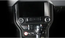 Spedizione gratuita In Fibra di Carbonio Multi-media Console Decor Interior Trim Per Ford Mustang 2015-2018