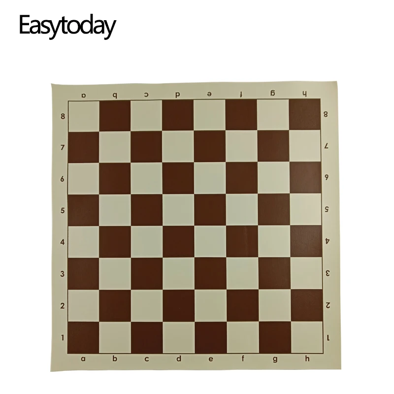 Easytoday Chess Board Games Synthetic Leather Chess Accessories One Side Chessboard International Standard Chess Board